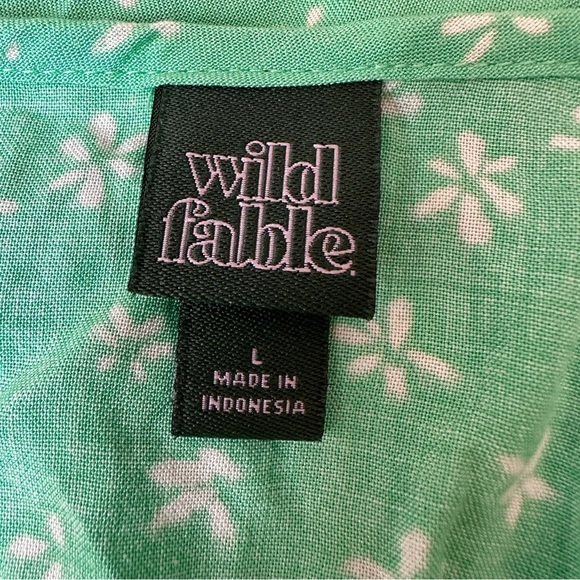 NWOT Wild Fable Green Floral Rayon Dress with Pockets Size L - Picture 5 of 6